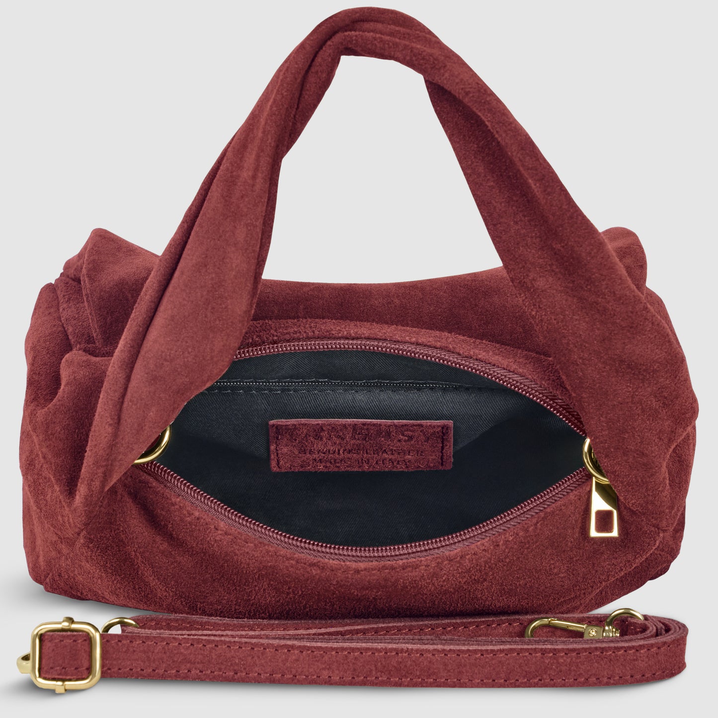 Suede Leather Top-Handle Bag 262495