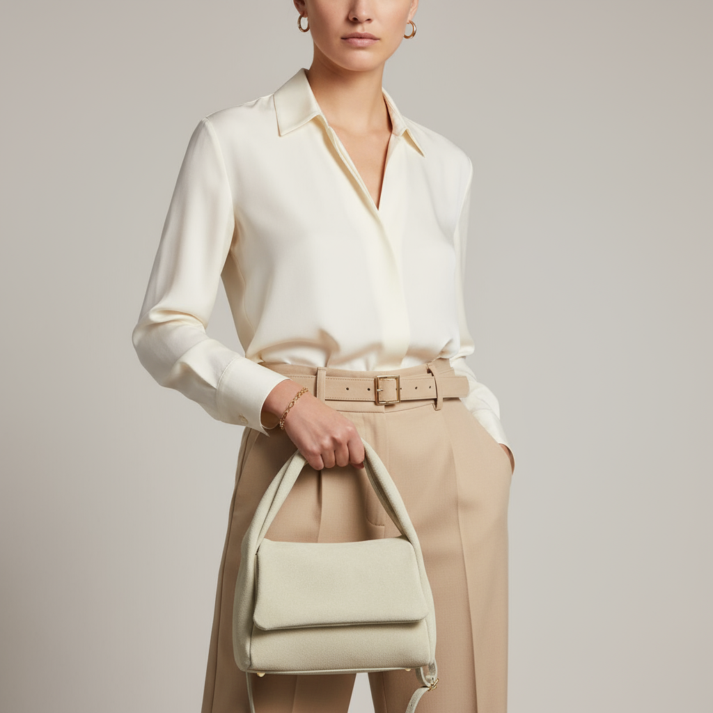 Suede Leather Top-Handle Bag 262495