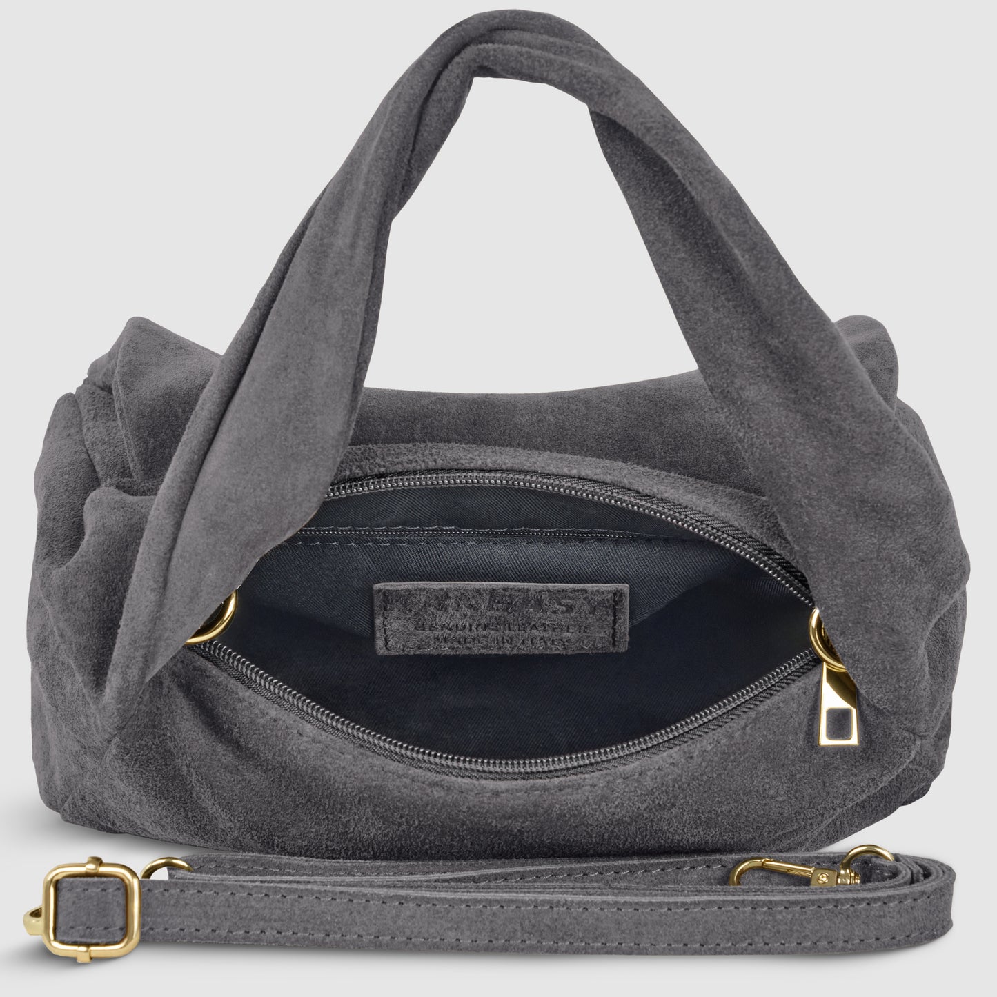 Suede Leather Top-Handle Bag 262495