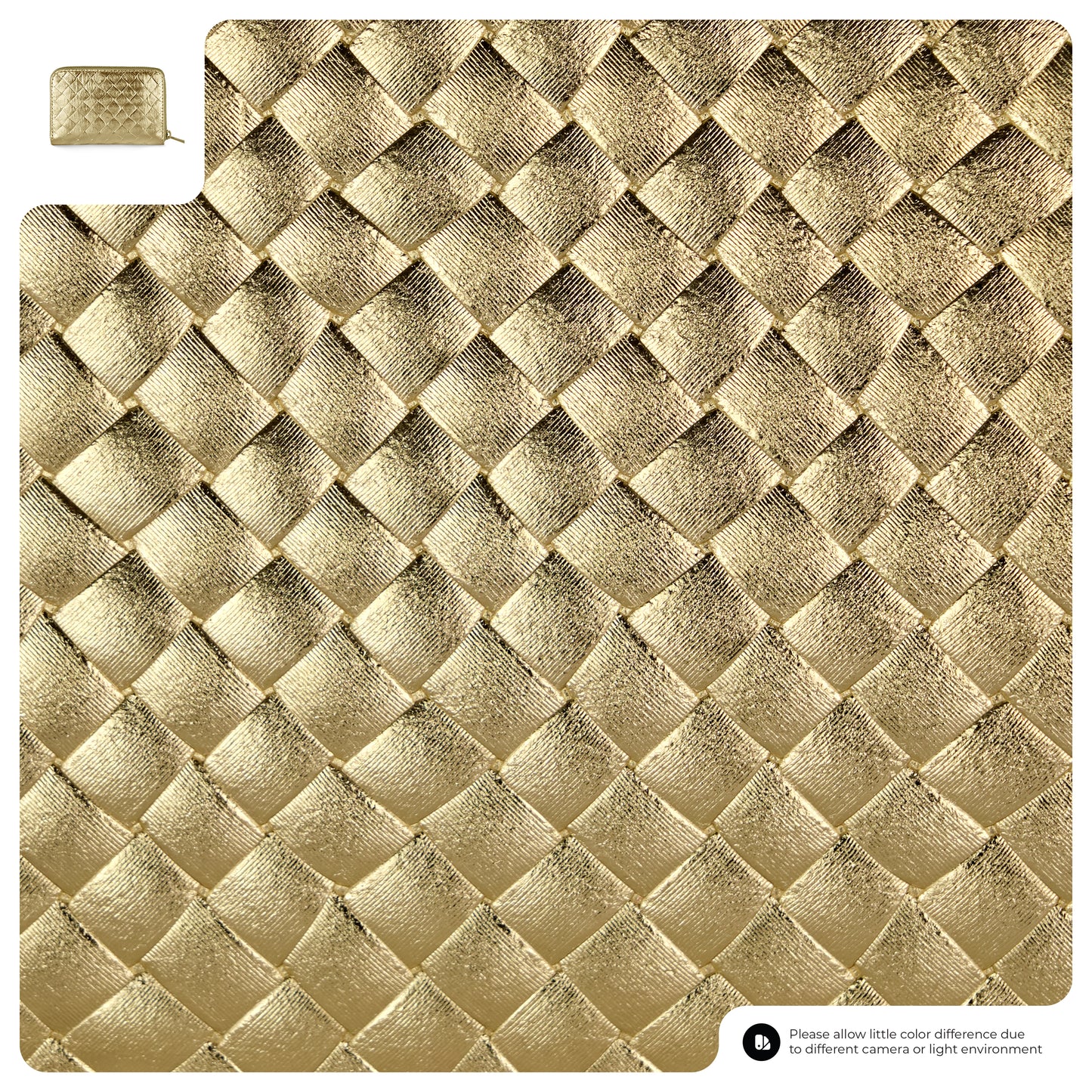 Weave Metallic Suede Leather Wallet